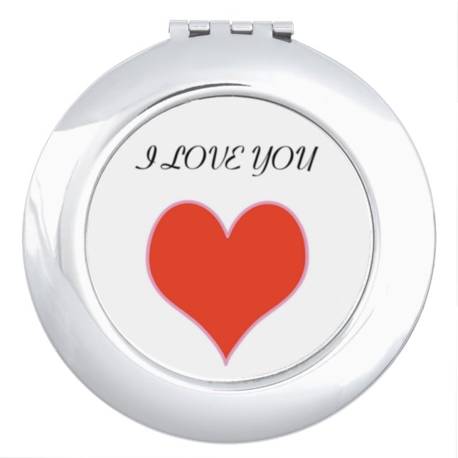 "I LOVE YOU" HEART MIRROR FOR MAKEUP (Front)