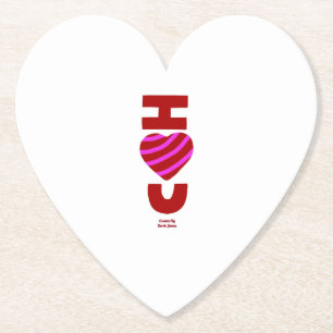 I Love You Heart Paper Coaster