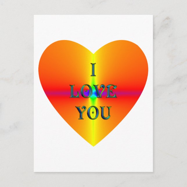 "I Love You" heart Postcard (Front)