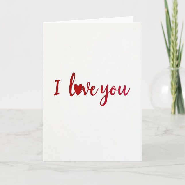 I Love You Heart Romantic Card (Front)