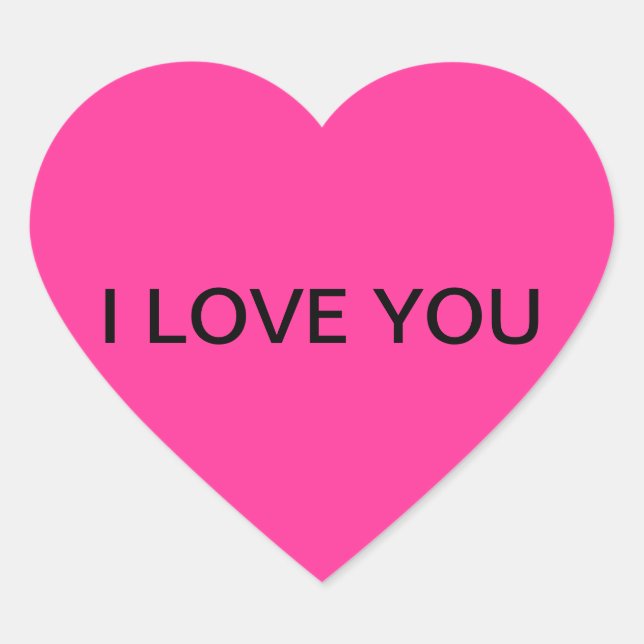 "I LOVE YOU" Heart Shaped Sticker (Front)