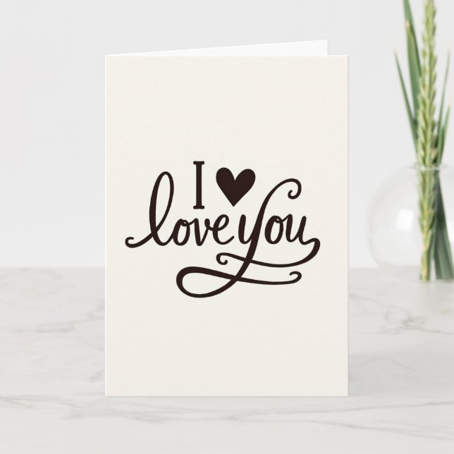 I Love You Heart Simple Card (Front)