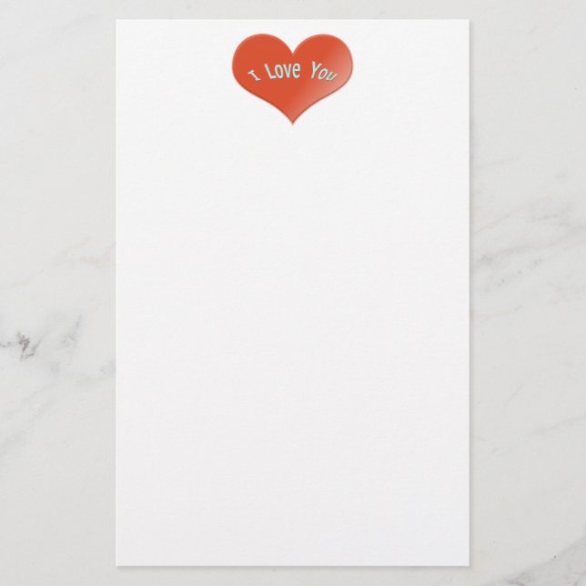 i love you heart stationery (Front)