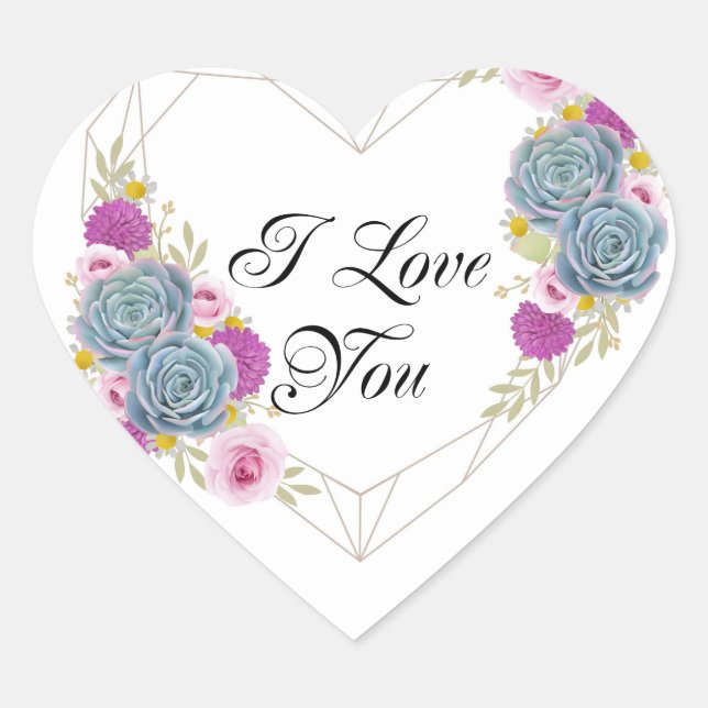 I Love you Heart Sticker (Front)