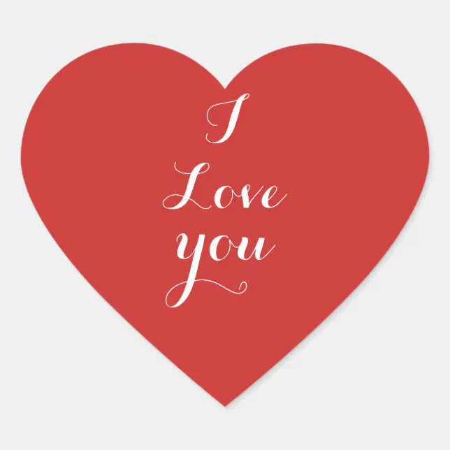 I Love You Heart Sticker Zazzle