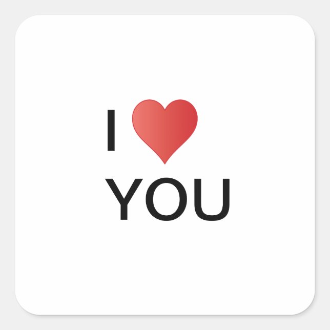 I love YOU Heart Sticker (Front)