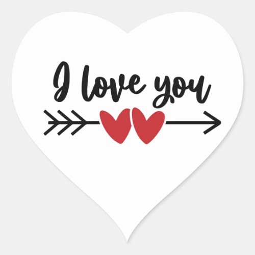 I Love You  Heart Sticker