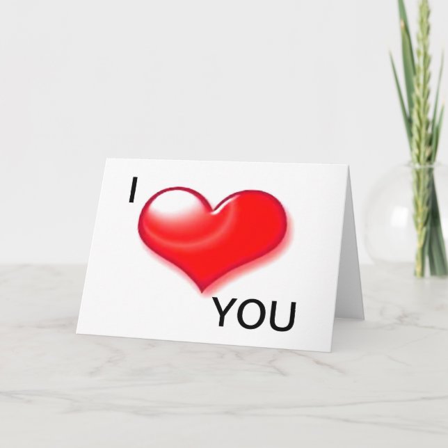 I Love You Heart Valentine Day Card (Front)