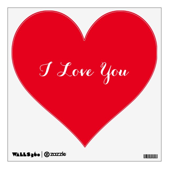 I Love You Heart Valentines Day Wall Decal Sticker (Front)