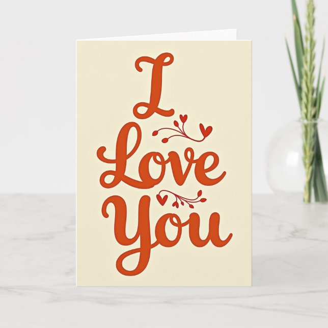 I Love You Heart Vines Card (Front)
