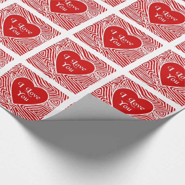 I Love You Heart Wrapping Paper (Corner)
