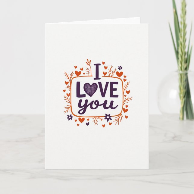 I Love You Heartfelt Art Card (Front)