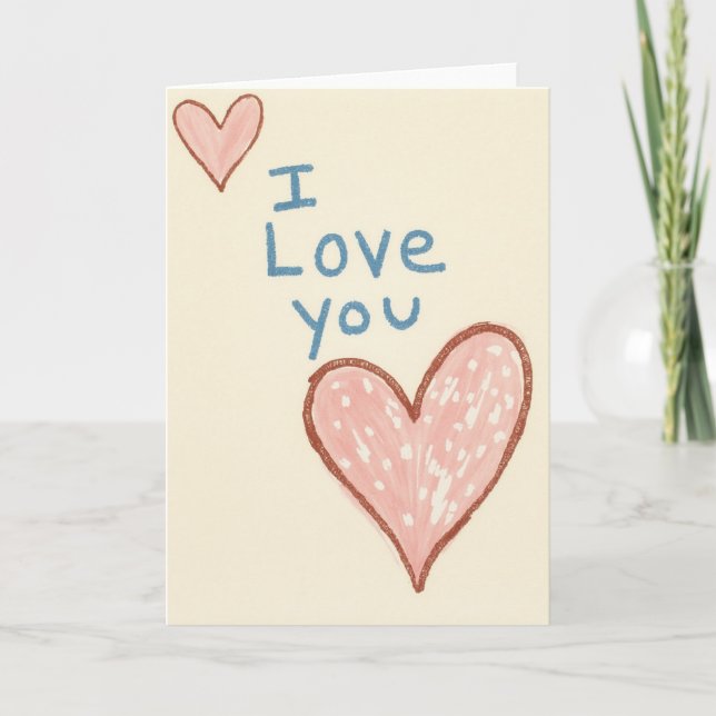 I Love You Heartfelt Note Card (Front)
