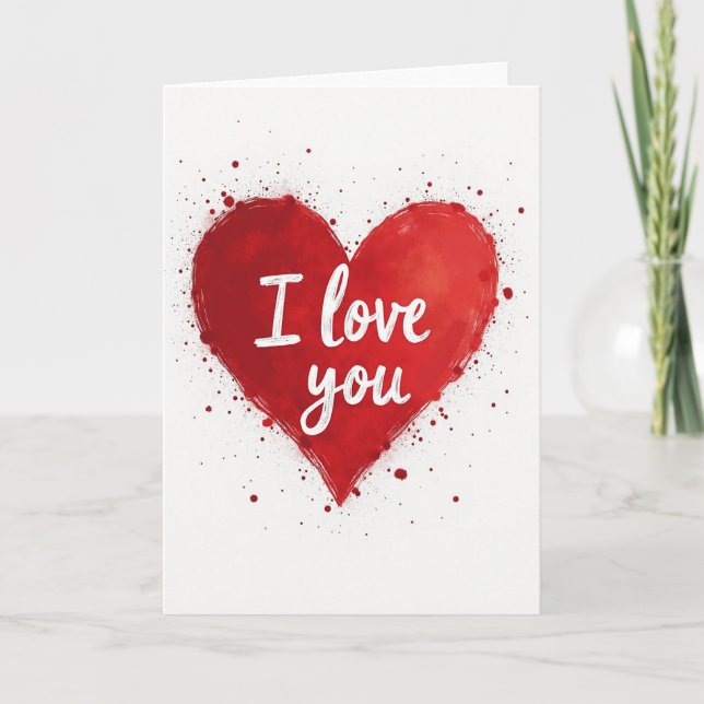 I Love You Heartfelt Painting Card (Front)