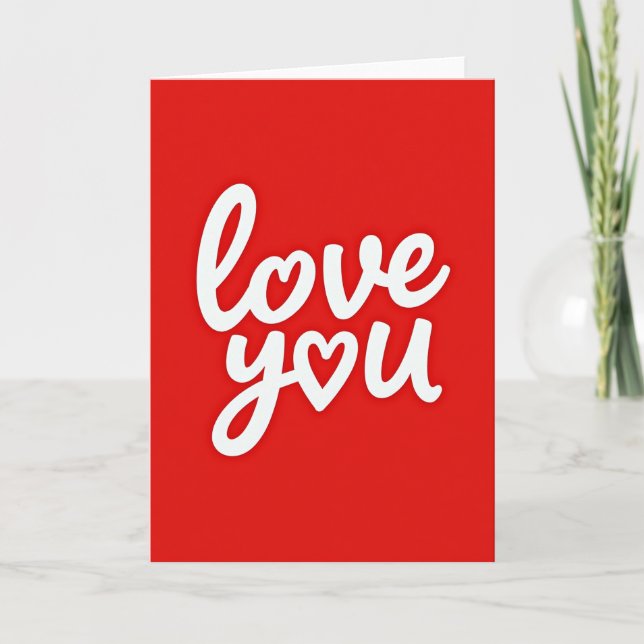 I Love You Heartfelt Script Card (Front)