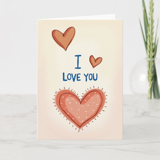 I Love You Hearts Art Card (Front)