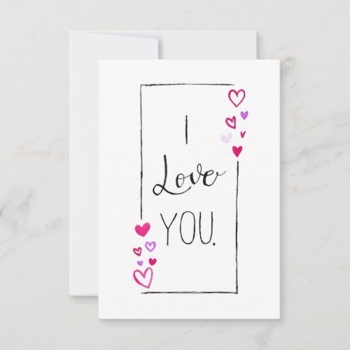 I Love You Hearts Border Valentines Day Card