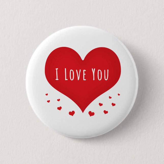 I love you hearts button (Front)