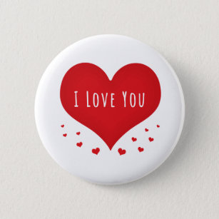Pin Button Badge Ø38mm ♥ I Love You j'aime Ti amo te amo Heart Coeur Mode 