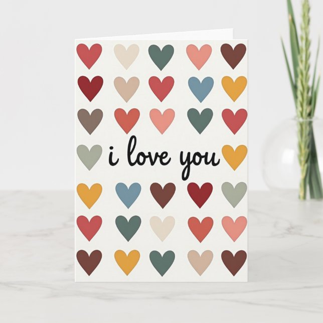 I Love You Hearts Greeting Card (Front)