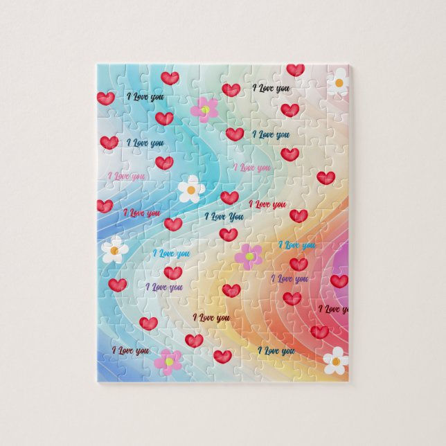 I Love You hearts Jigsaw Puzzle (Vertical)