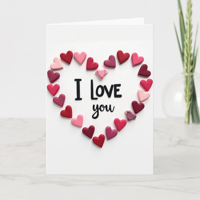 I Love You Hearts Love Card (Front)