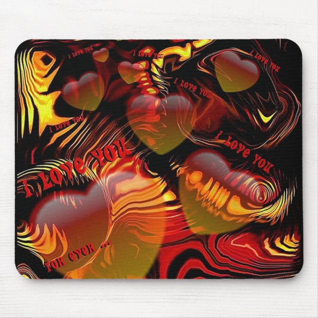 i love you hearts mousepad (Front)