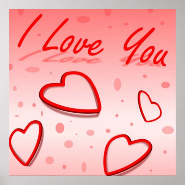 "I LOVE YOU" HEARTS POSTER (Front)
