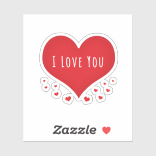 I love you hearts sticker
