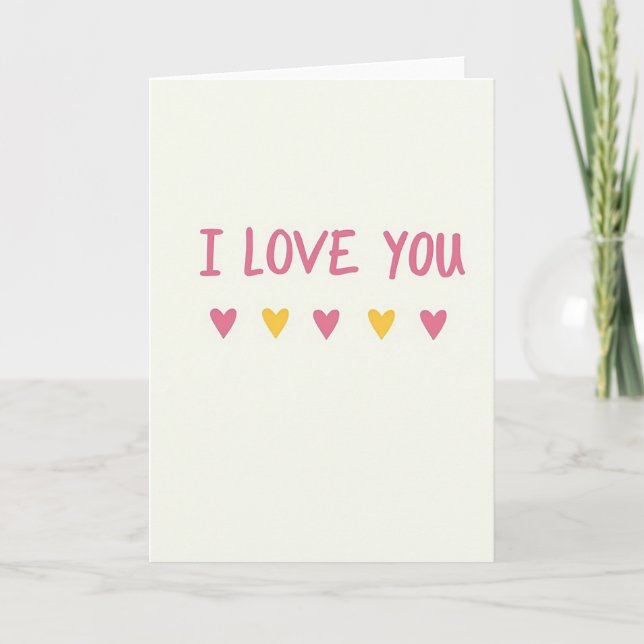 I Love You Hearts Sweet Card (Front)