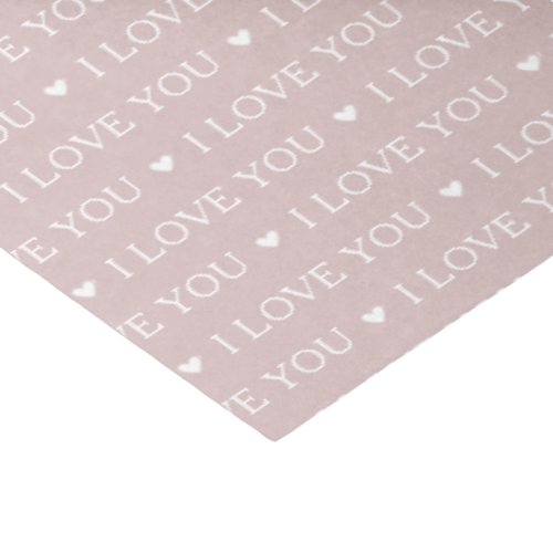 I Love You Hearts Typography Dusty Pink Tissue Paper