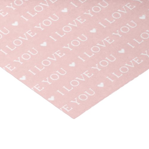 I Love You Hearts Typography Pretty Pink Tissue Paper