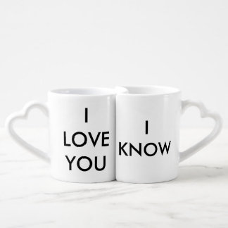 "I Love You" "I Know" Couples Connecting Mugs
