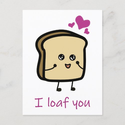 I love you  I loaf you postcard postcrossing