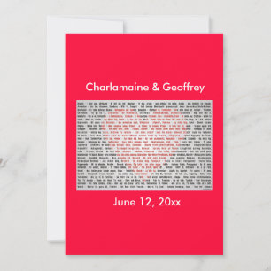 I Love You in 100 Languages red heart Holiday Card