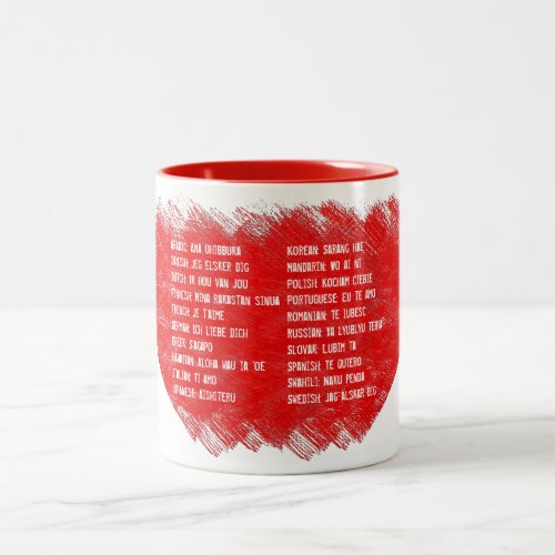 I love you in 20 different Languages Two_Tone Coffee Mug