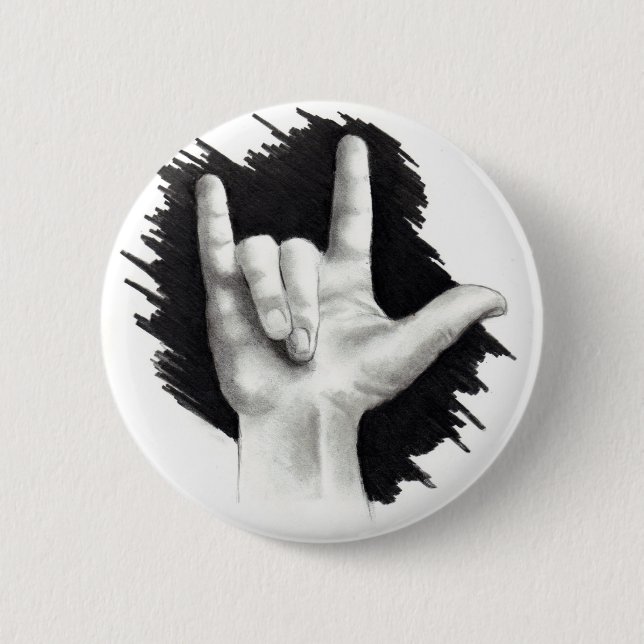 I LOVE YOU IN ASL #2 BUTTON (Front)