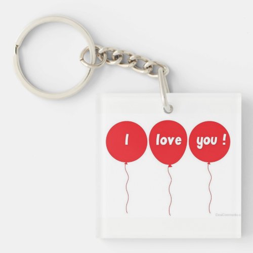 I LOVE YOU IN BALLOONS KEY CHAIN