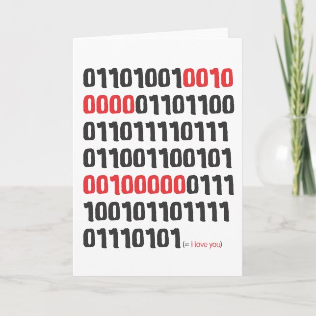 I love you in Binary Code Card (Front)