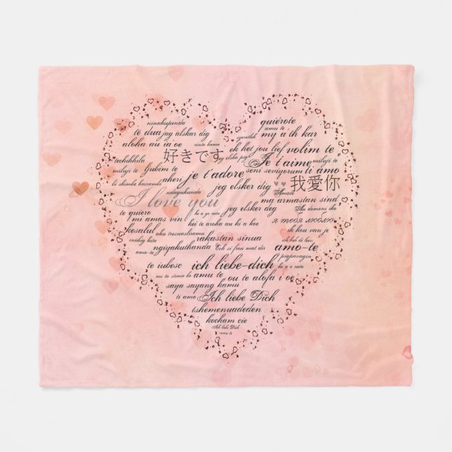 I Love You in different languages Fleece Blanket (Front (Horizontal))