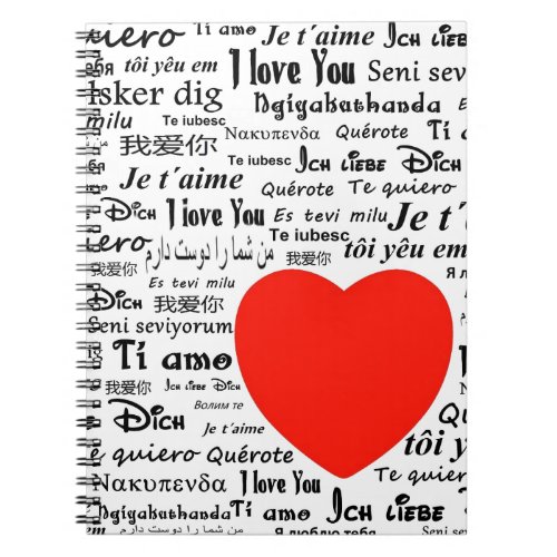 I love you in different languages notebook