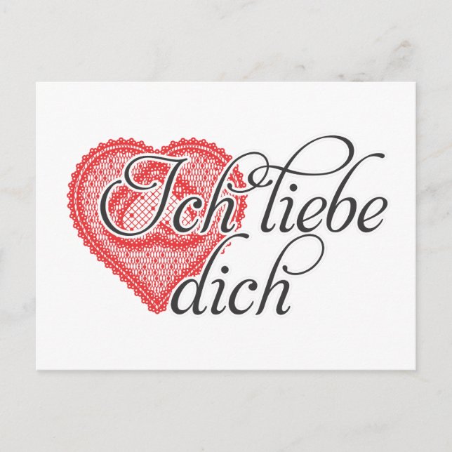 I love you in German Postcard (Front)