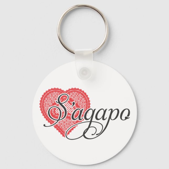 I love you in Greek - S'agapo Keychain (Front)