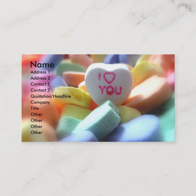 I Love You, in Heart Candy Business Card (Front)