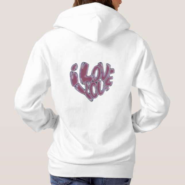 I love you in heart shape hoodie (Back)