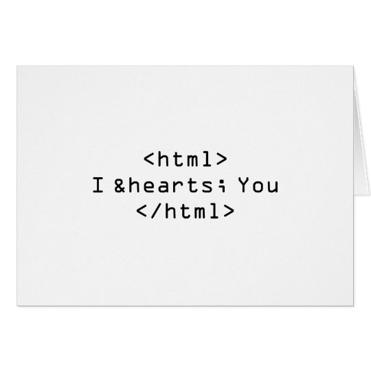 I Love You in HTML Card