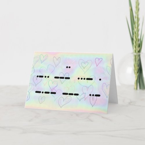 I Love You in Morse Code Valentines Card