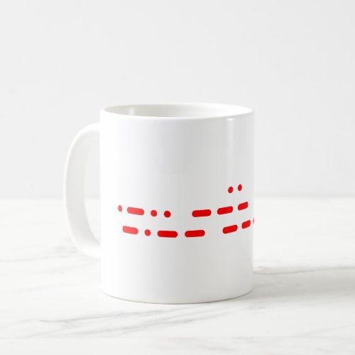 I Love You in Red Morse Code Coffee Mug