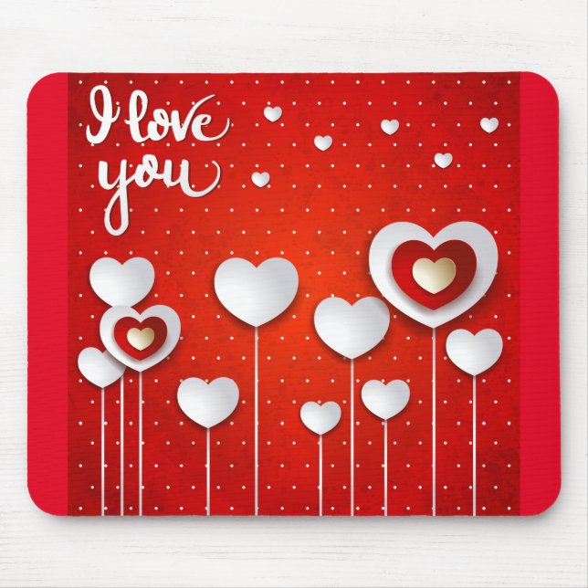 I love you in Red Mouse Pad (Front)
