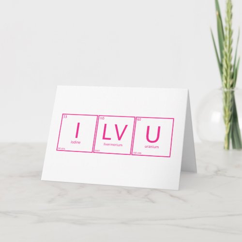 I love you in science speak Funny Elements Card